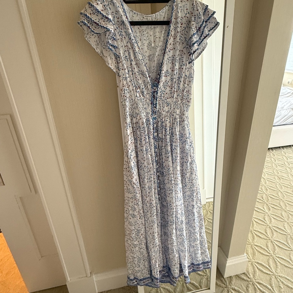 Poupette St. Barth Blue and White Maxi Dress